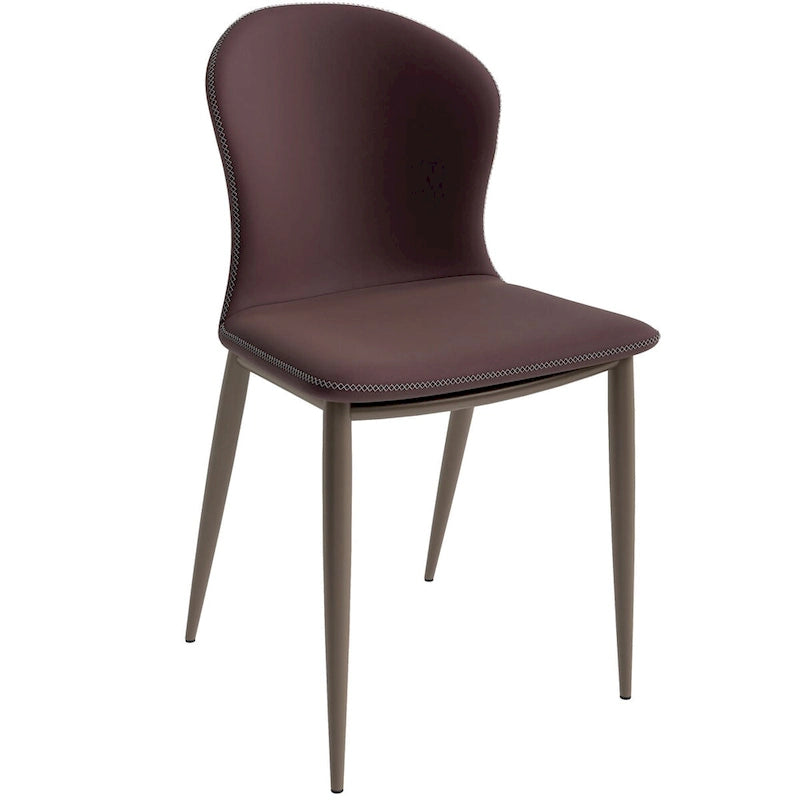 Mosaic Modern Upholstered Fabric Dining Chair with Metal Legs by LeisureMod