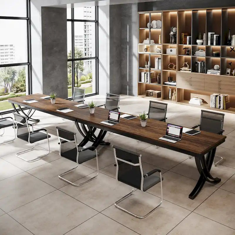 6.5FT Conference Meeting Seminar Business Table Set for 8-12 Person (Set of 2)