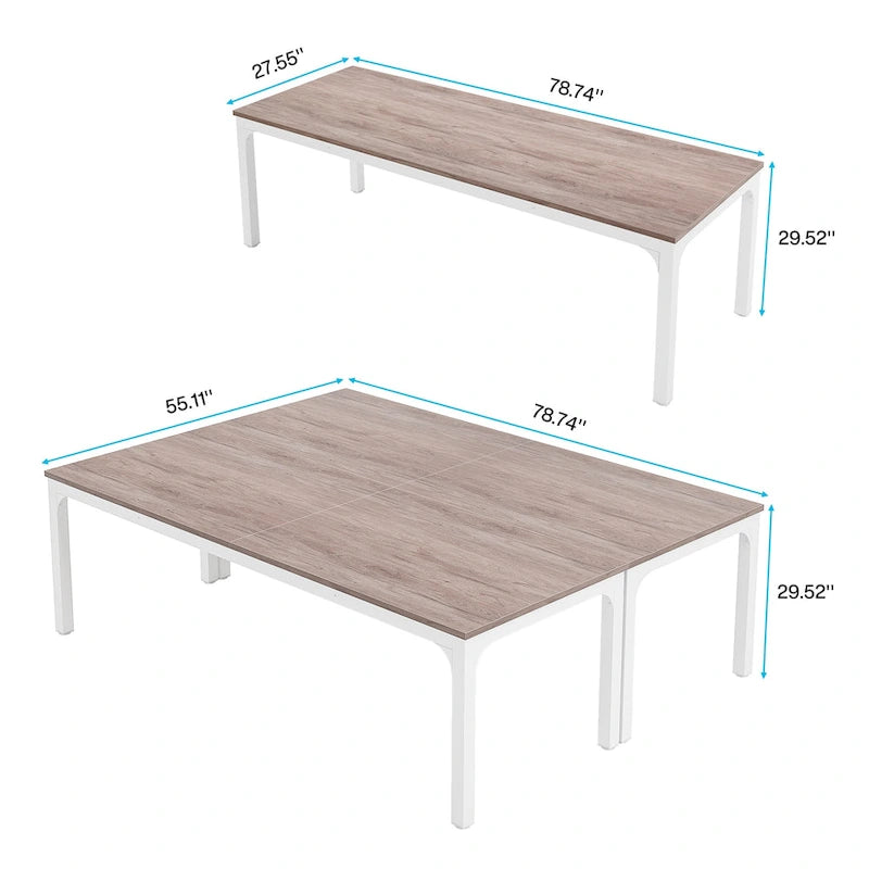 6.5FT Conference Meeting Seminar Business Table Set for 8-12 Person (Set of 2)