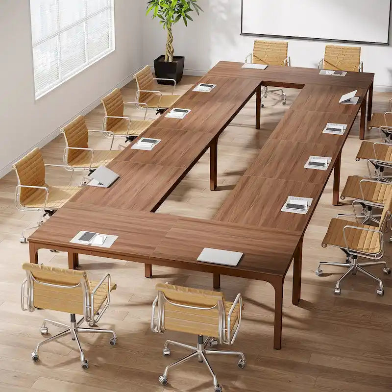 6.5FT Conference Meeting Seminar Business Table Set for 8-12 Person (Set of 2)