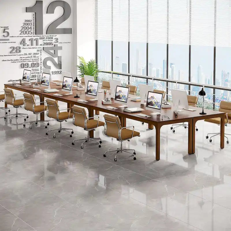 6.5FT Conference Meeting Seminar Business Table Set for 8-12 Person (Set of 2)