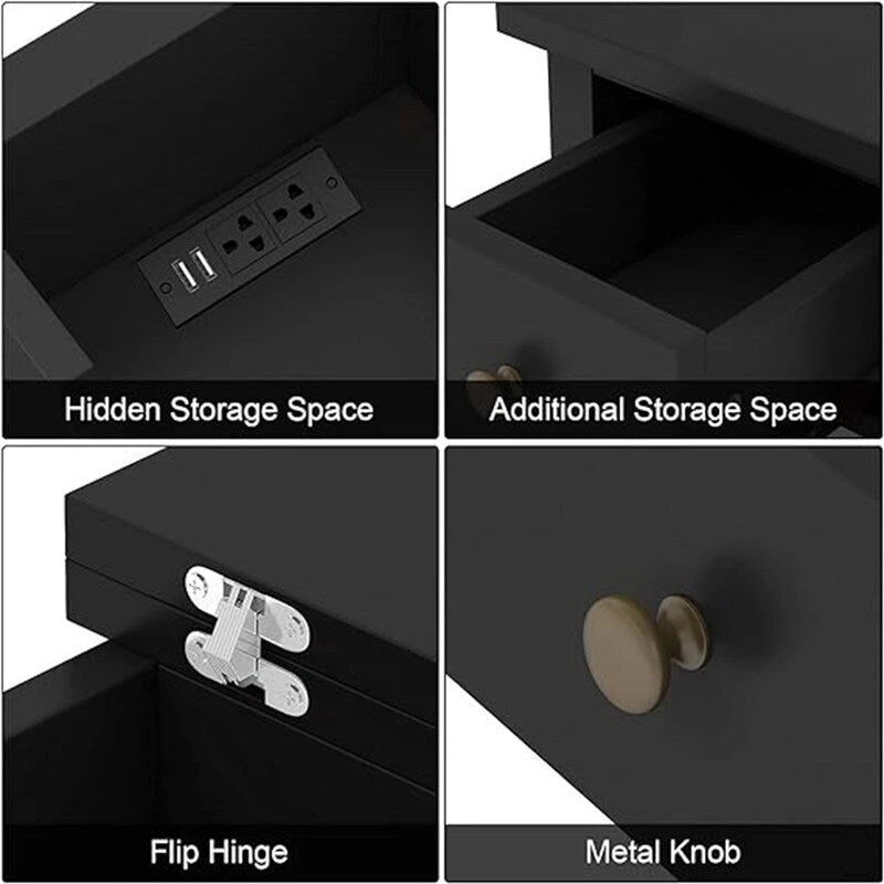 End Table with Flip Top and Charging Station