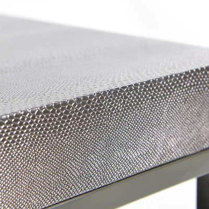 Empire Art Direct Silver Faux Lizard Leather Tall Nesting Tables (Set of 2) - 12 x 38