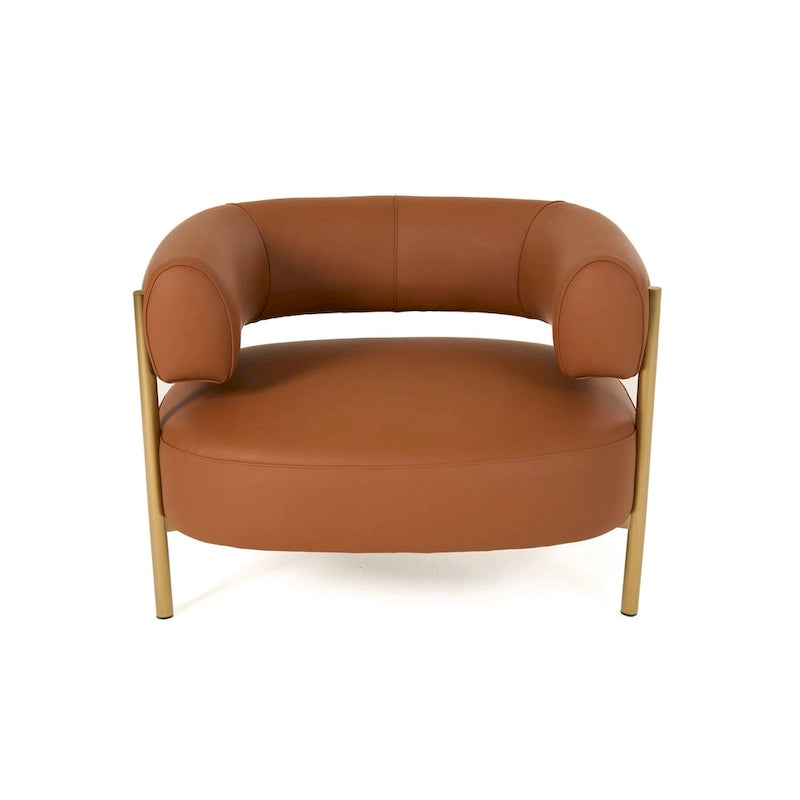 Modrest Ozona Modern Rust Leather Accent Chair