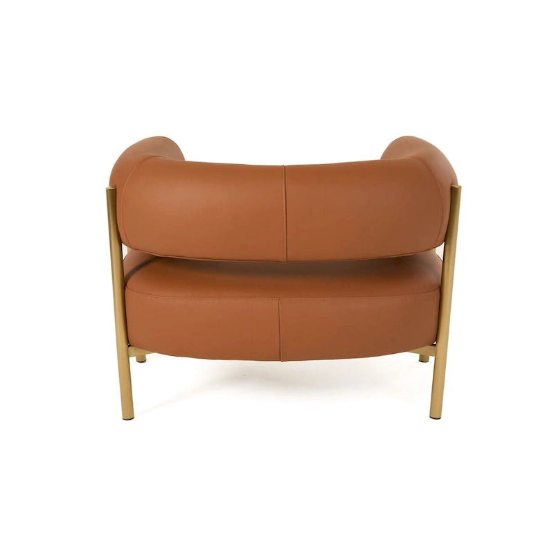 Modrest Ozona Modern Rust Leather Accent Chair