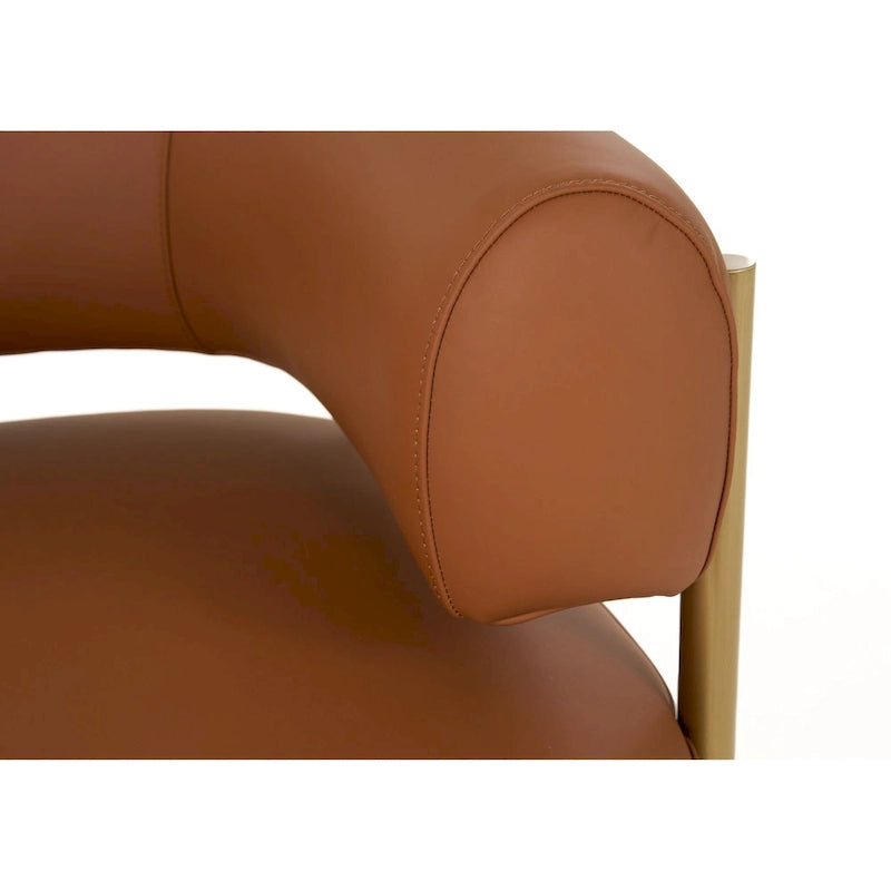 Modrest Ozona Modern Rust Leather Accent Chair