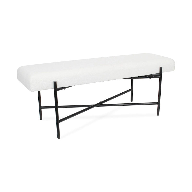 Tingri Modern White Cushion Top Entryway Bench