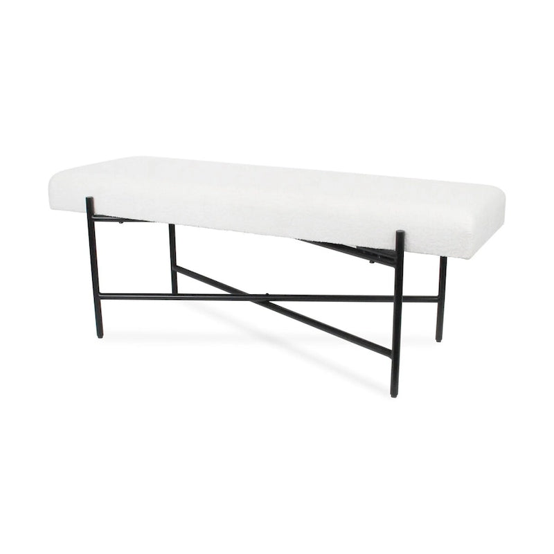 Tingri Modern White Cushion Top Entryway Bench