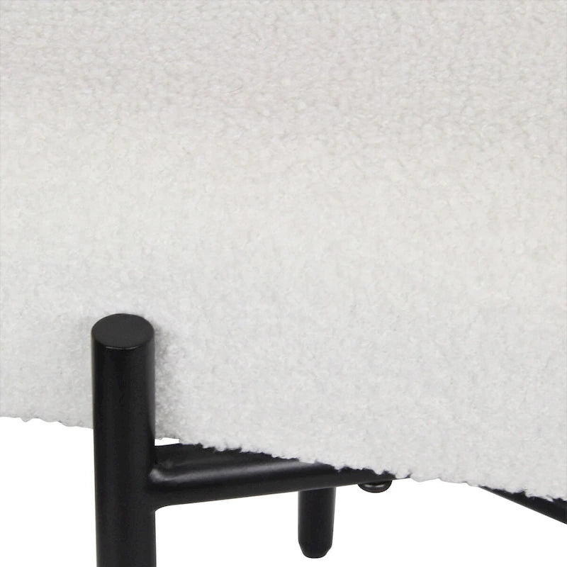 Tingri Modern White Cushion Top Entryway Bench