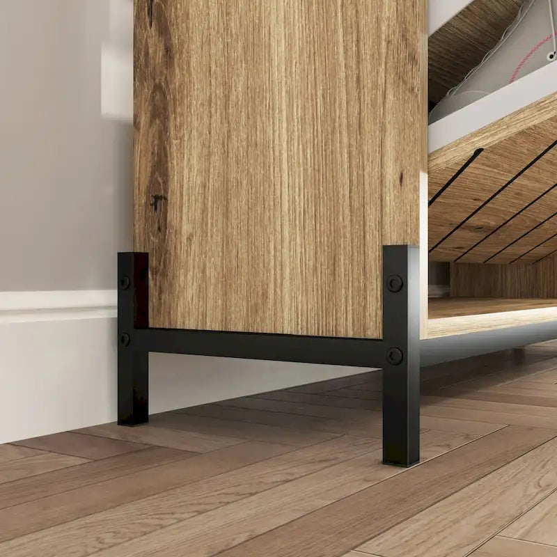 Shoe Cabinet with 3 Flip Drawers & Open Shelves, Entryway Shoe Storage Cabinet Slim, Narrow Hidden Shoe Rack for Heels, Boots