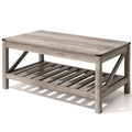 VredHom Coffee Table Center Table Tea Table with Shelf - 18.1 in H x 40.2 in W x 22 in D