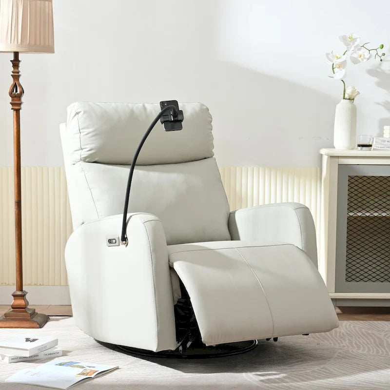 270Power Swivel Rocker Recliner Chair, Electric Glider Reclining Sofa with USB Ports,Power Swivel Glider