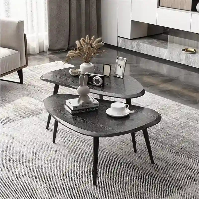 2 piece coffee table set black - 20.87D x 31.1W x 18.5H