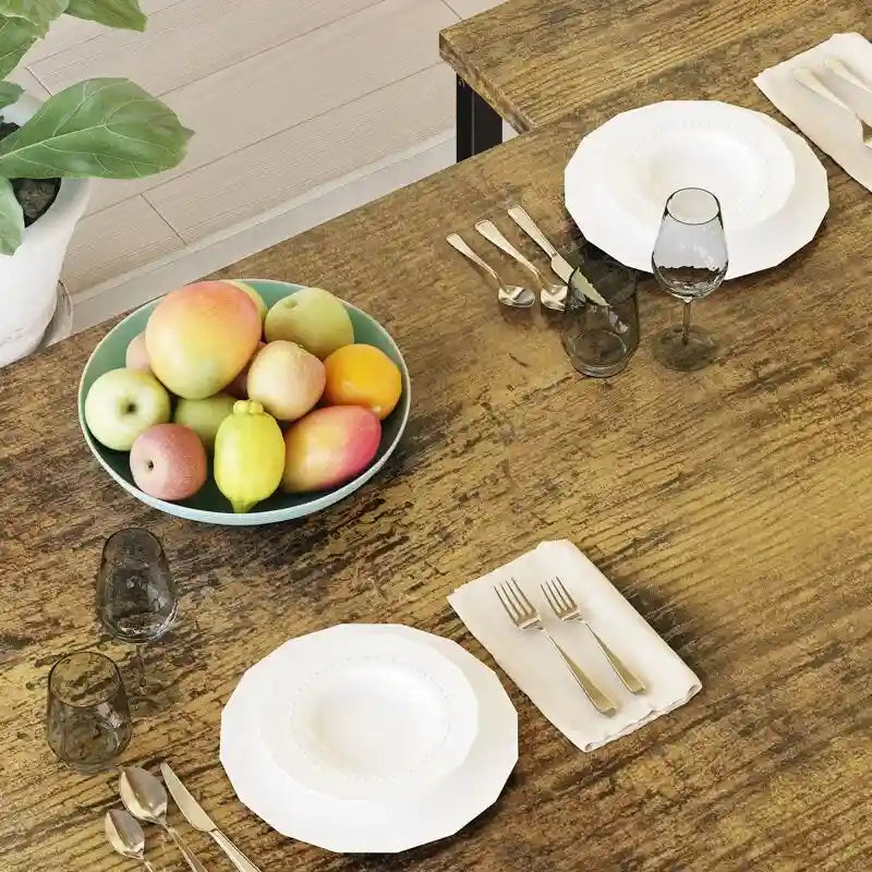 Dining Table Set with Bench, 3 Pieces Dining Furniture Set Kitchen Table Set for Kitchen, Dining Room, Living Room