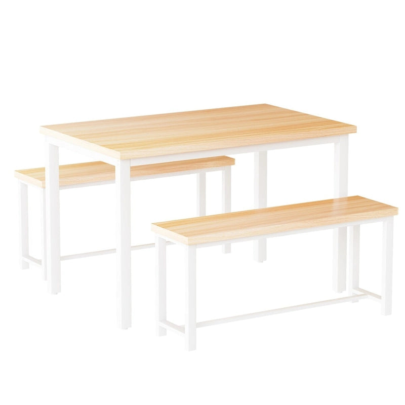 Dining Table Set with Bench, 3 Pieces Dining Furniture Set Kitchen Table Set for Kitchen, Dining Room, Living Room