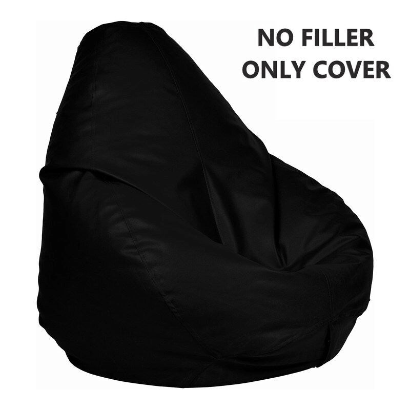 Leatherette Bean Bag Cover Filling Not Included, Ideal for Children and Teenagers by Ample Decor