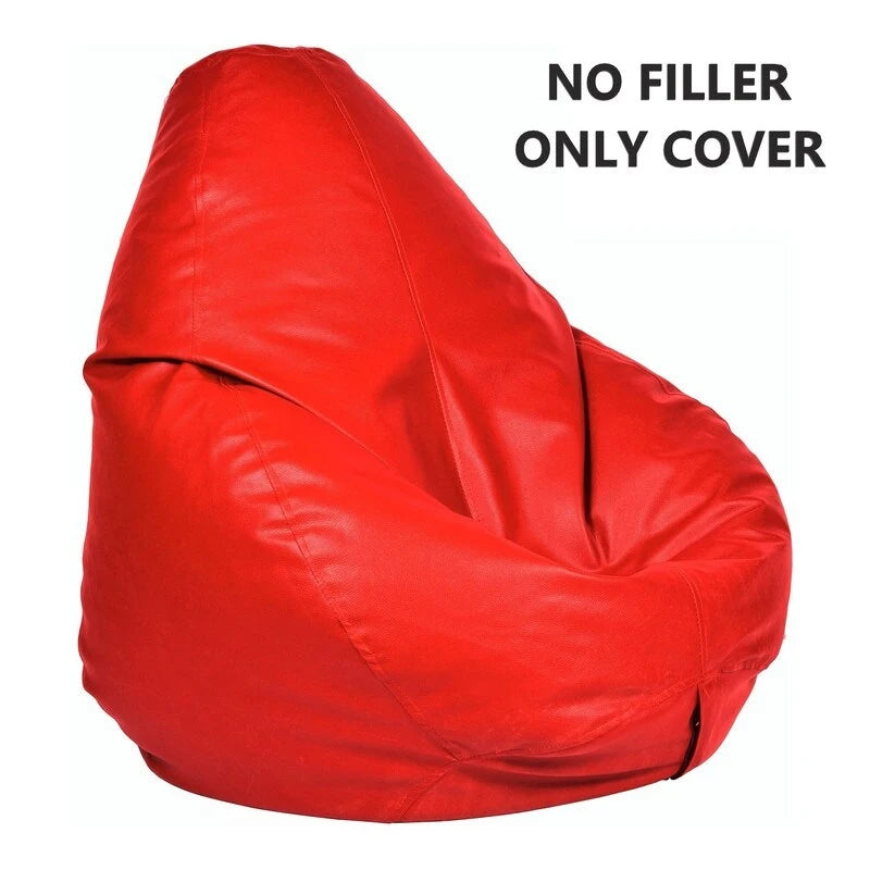 Leatherette Bean Bag Cover Filling Not Included, Ideal for Children and Teenagers by Ample Decor