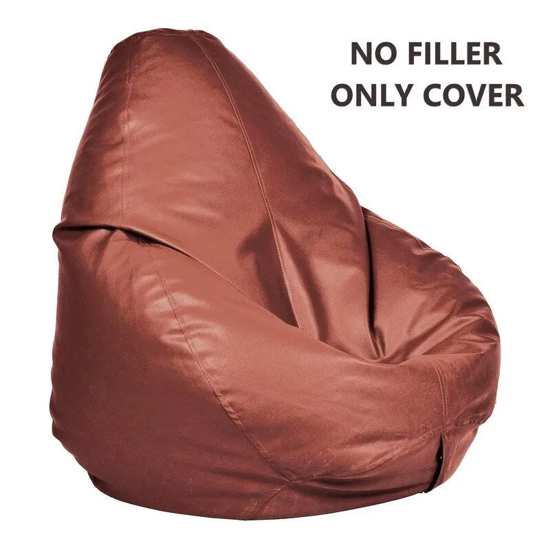 Leatherette Bean Bag Cover Filling Not Included, Ideal for Children and Teenagers by Ample Decor