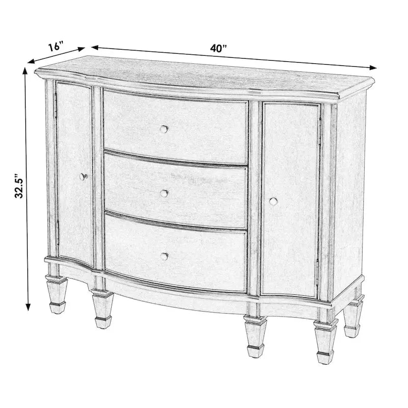 Sheffield 3 Drawer 2 Door Accent Cabinet