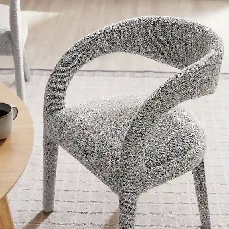 Pinnacle Boucle Upholstered Dining Chair Set of Two
