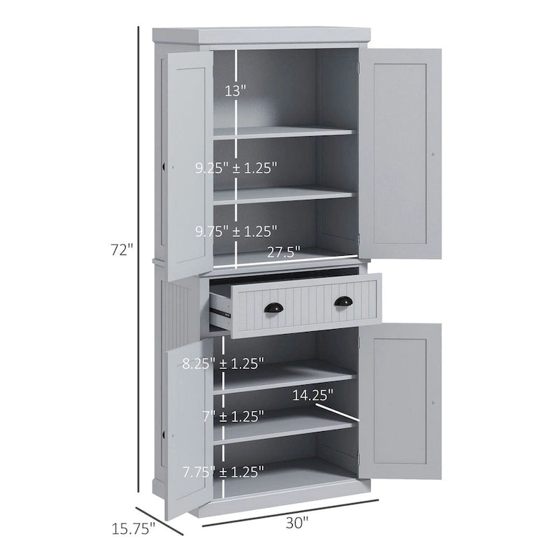 High Quality Home 72 Kitchen Pantry Storage Cabinet with 4 Doors