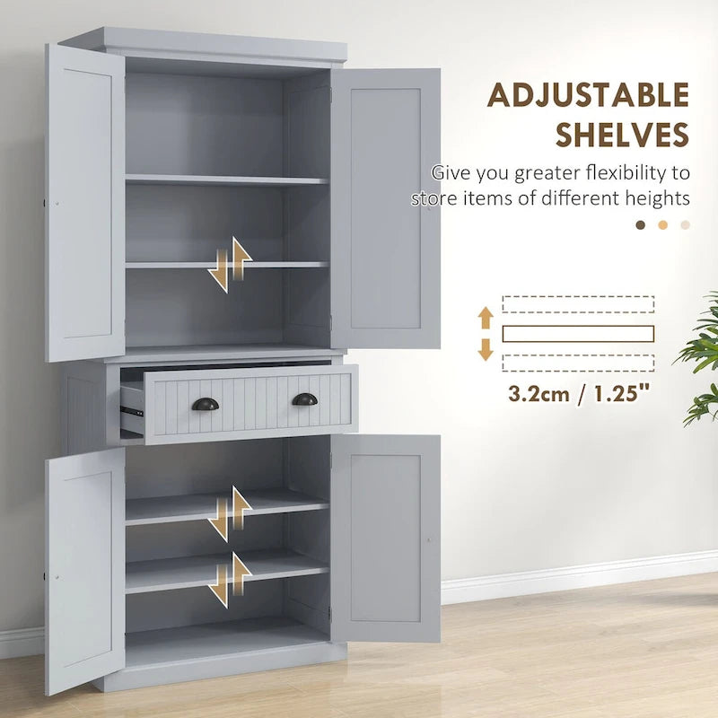 High Quality Home 72 Kitchen Pantry Storage Cabinet with 4 Doors