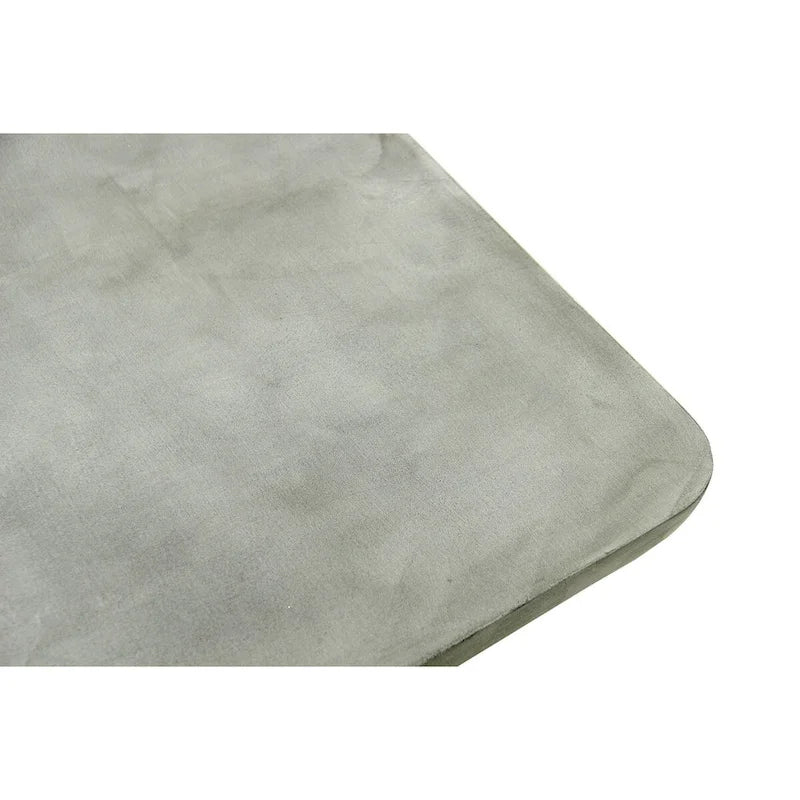 Cid Ziv 71 Inch Dining Table, Rectangular Gray Faux Concrete, Pillar Base