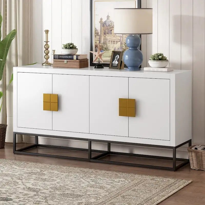 Modern Sideboard with Unique Support Legs and Adjustable Shelves