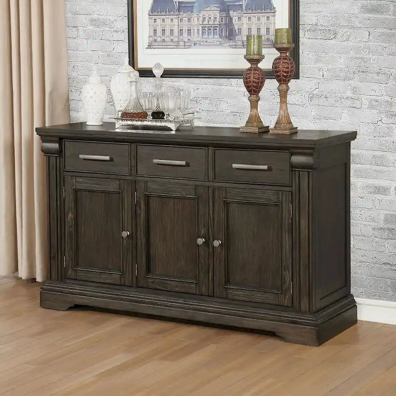Transitional Style Server in Espresso Finish