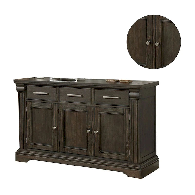 Transitional Style Server in Espresso Finish
