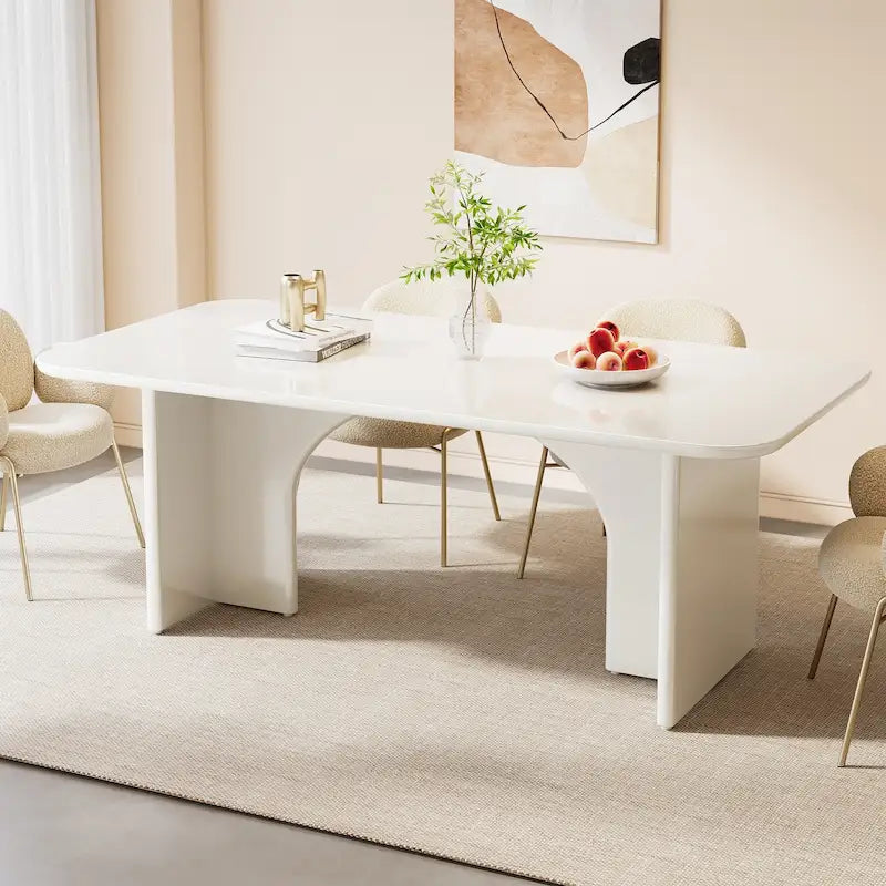 63-in Large Dining Table for 4-6 People, Modern Rectangle Kitchen Table