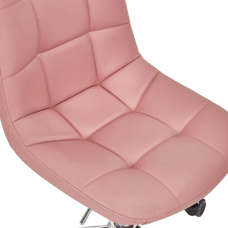 Javlergo Armless Home Office Chair, Height Adjustable Computer Desk Chair with Wheels