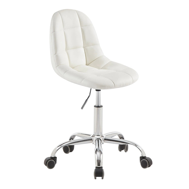 Javlergo Armless Home Office Chair, Height Adjustable Computer Desk Chair with Wheels