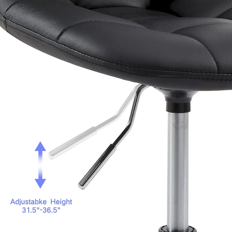 Javlergo Armless Home Office Chair, Height Adjustable Computer Desk Chair with Wheels