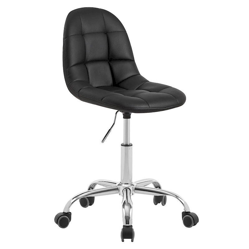 Javlergo Armless Home Office Chair, Height Adjustable Computer Desk Chair with Wheels