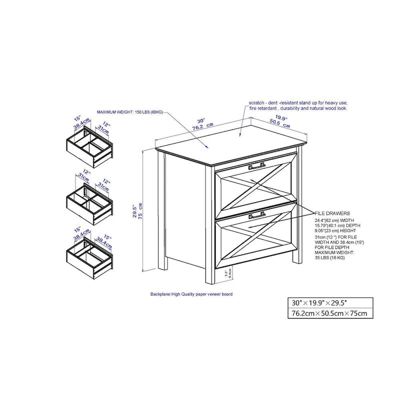 Saint Birch 2-Drawer File Cabinet