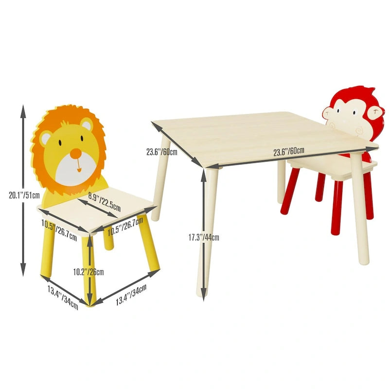 3 Pieces Toddler Table and Chair Set