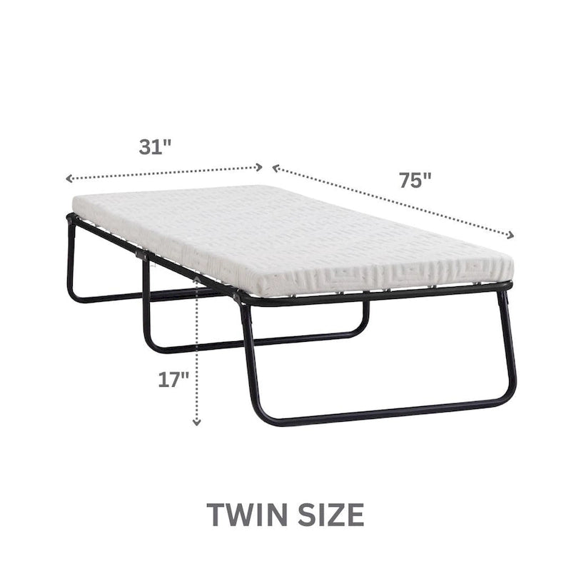 Nautica Home Gellux Cooling Gel Foam Folding Steel Frame Guest Bed