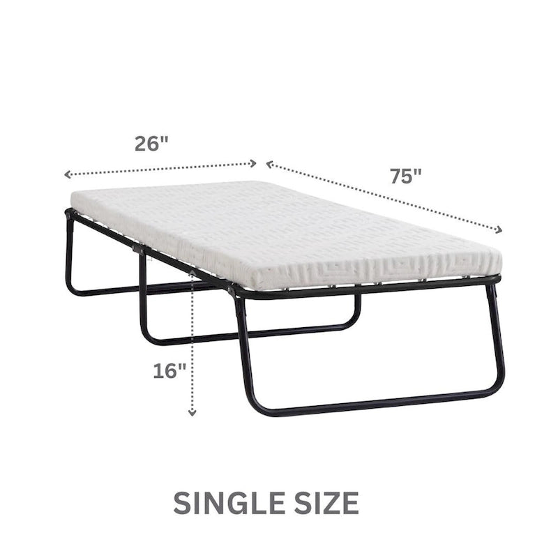Nautica Home Gellux Cooling Gel Foam Folding Steel Frame Guest Bed