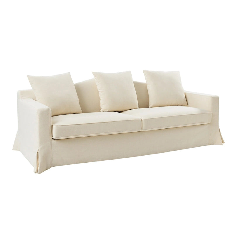Antonio Transitional 83.5 Slipcovered Sofa with Curved Back by HULALA HOME