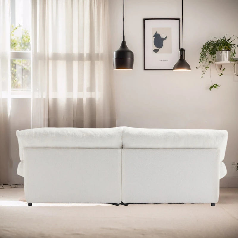 96 Cloud Style Sectional Loveseat Sofa,Modern Velvet Fabric Couches