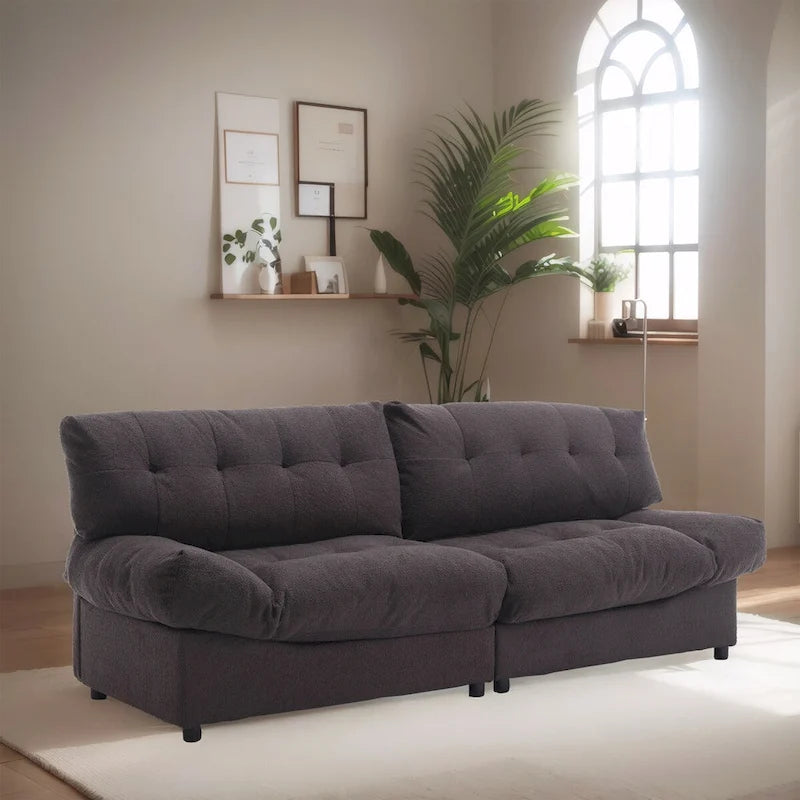 96 Cloud Style Sectional Loveseat Sofa,Modern Velvet Fabric Couches