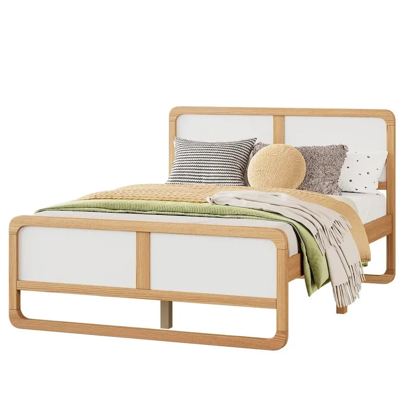 Modern Style Solid Wood Platform Bed for Kids, Teens, Adults