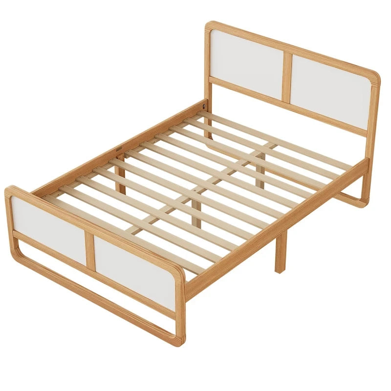 Modern Style Solid Wood Platform Bed for Kids, Teens, Adults