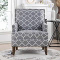 Fabric Upholstered Accent Chairs with Wood Legs