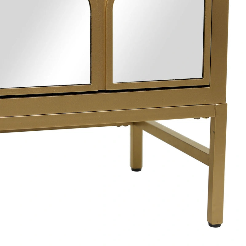 Wooden Room Cabinet with Mirrored Front - Gold or Black - Roche River Decor