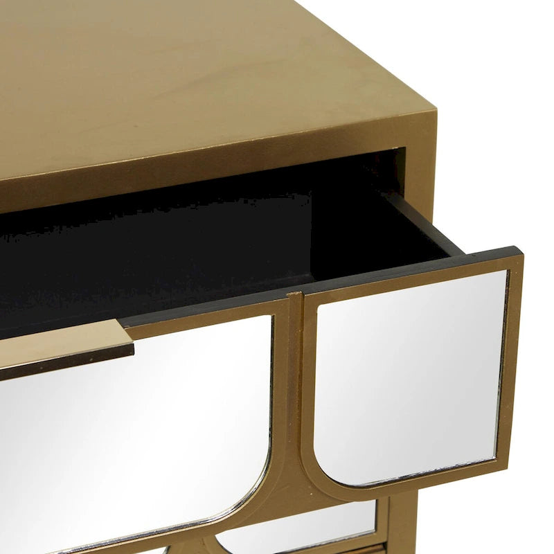 Wooden Room Cabinet with Mirrored Front - Gold or Black - Roche River Decor