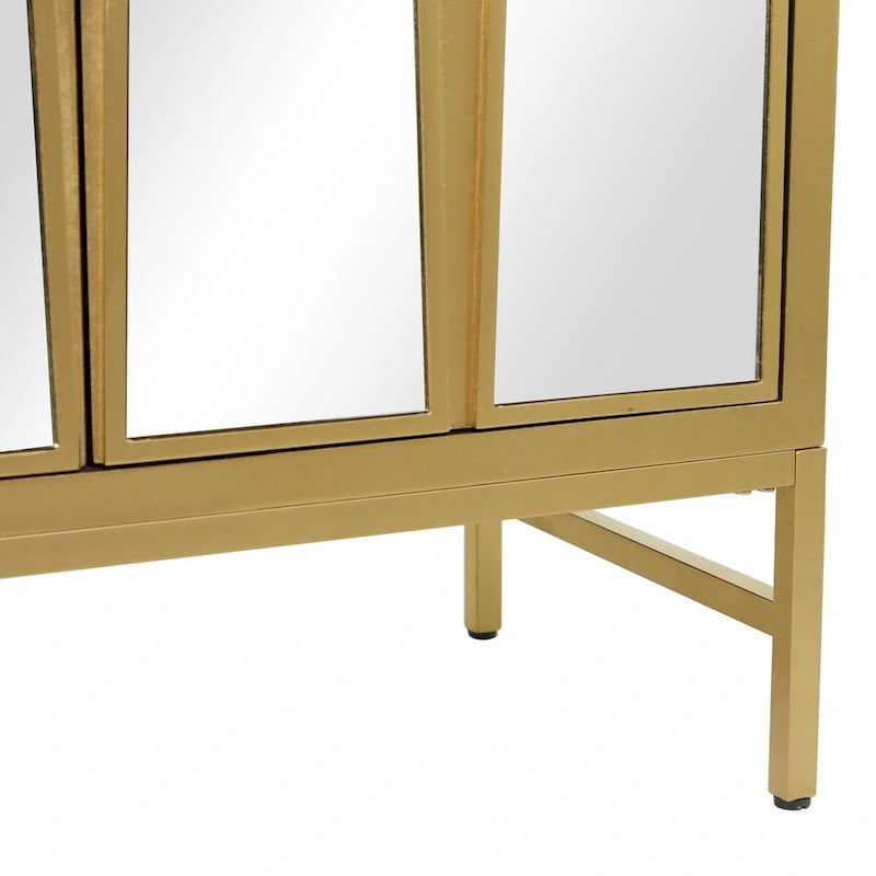 Wooden Room Cabinet with Mirrored Front - Gold or Black - Roche River Decor